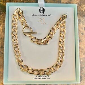 NIB House of Harlow 1960 Chunky Gold Tone Link Chain Necklace 18" NIB